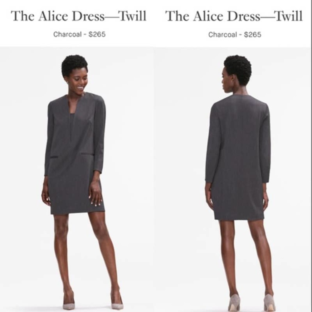 MM LaFleur Alice Dress Charcoal Gray 0 Long Sleeve